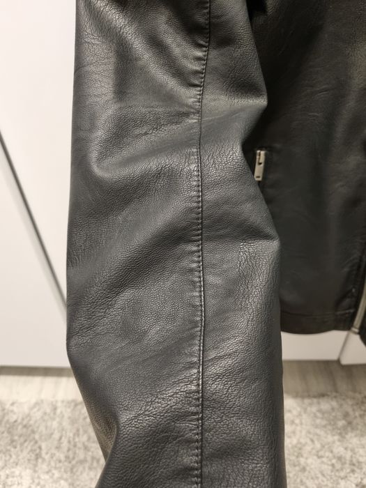 Geaca biker cu efect de piele- Noua