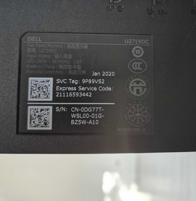 Monitor Dell UltraSharp U2719DC, 27 inch, IPS, QHD, USB-C Hub, 65W PD