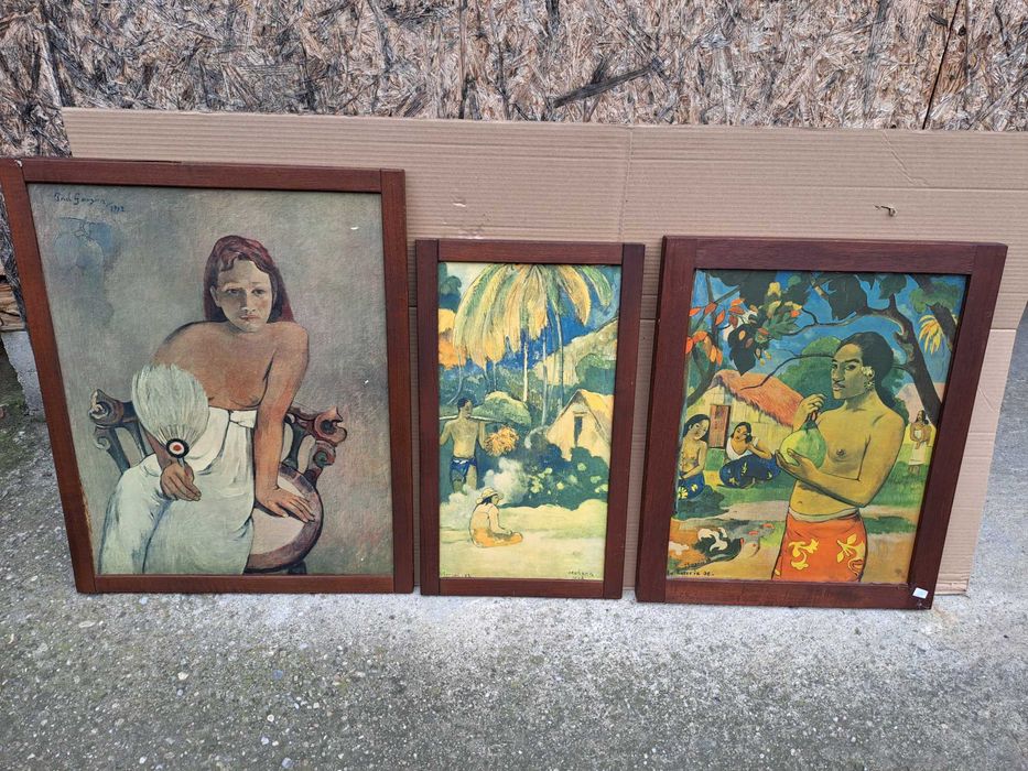 tablou litografie pe lemn dupa picturi celebre ale lui P Gauguin