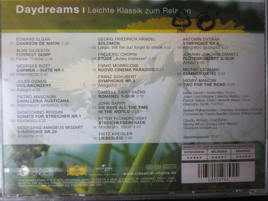 rar cd Daydream Muzica relaxare David Garrett,Gheorghe Zamfir 2012