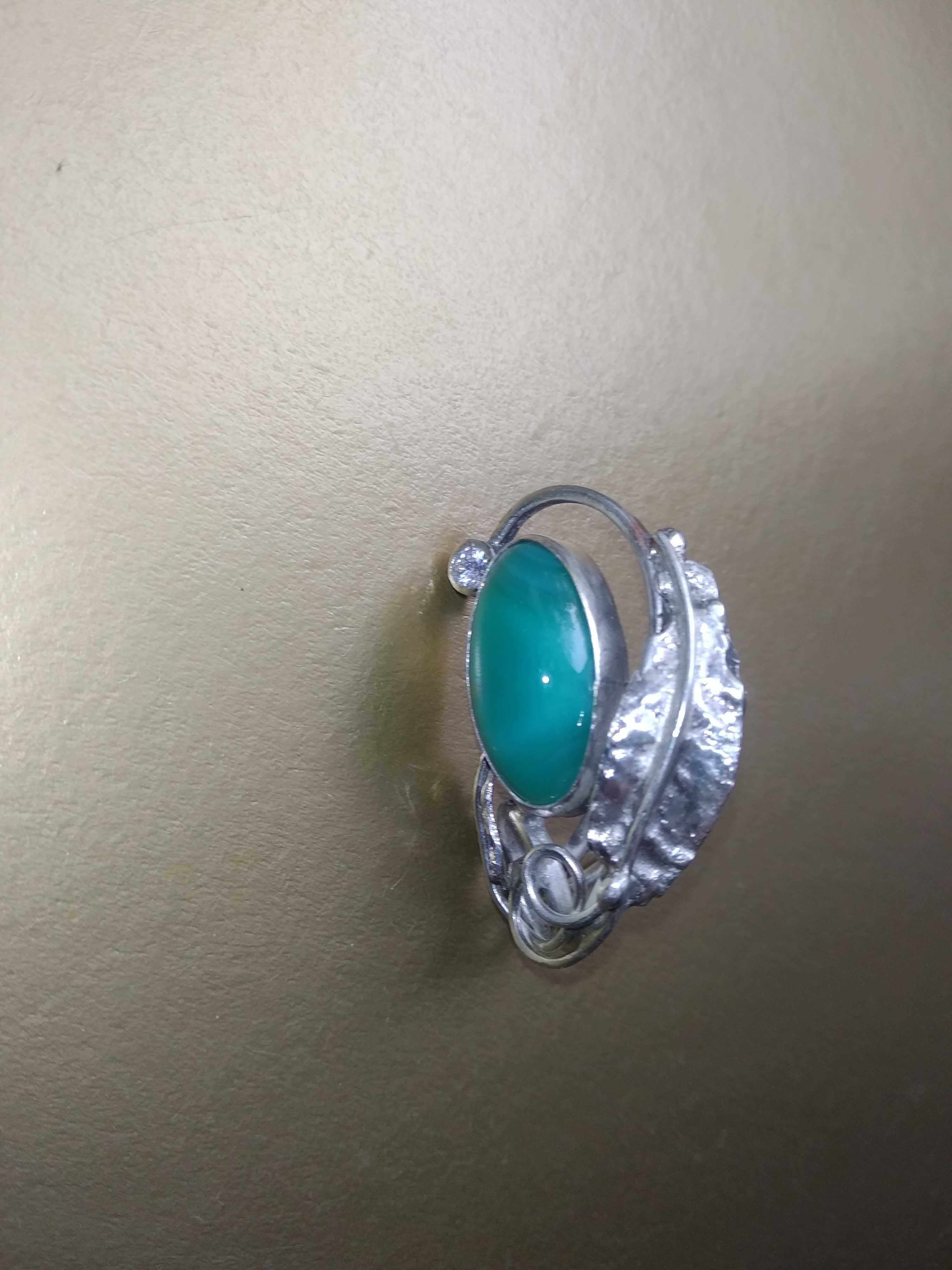 Кольцо женское серебряное с камнем ХРИЗОПРАЗ