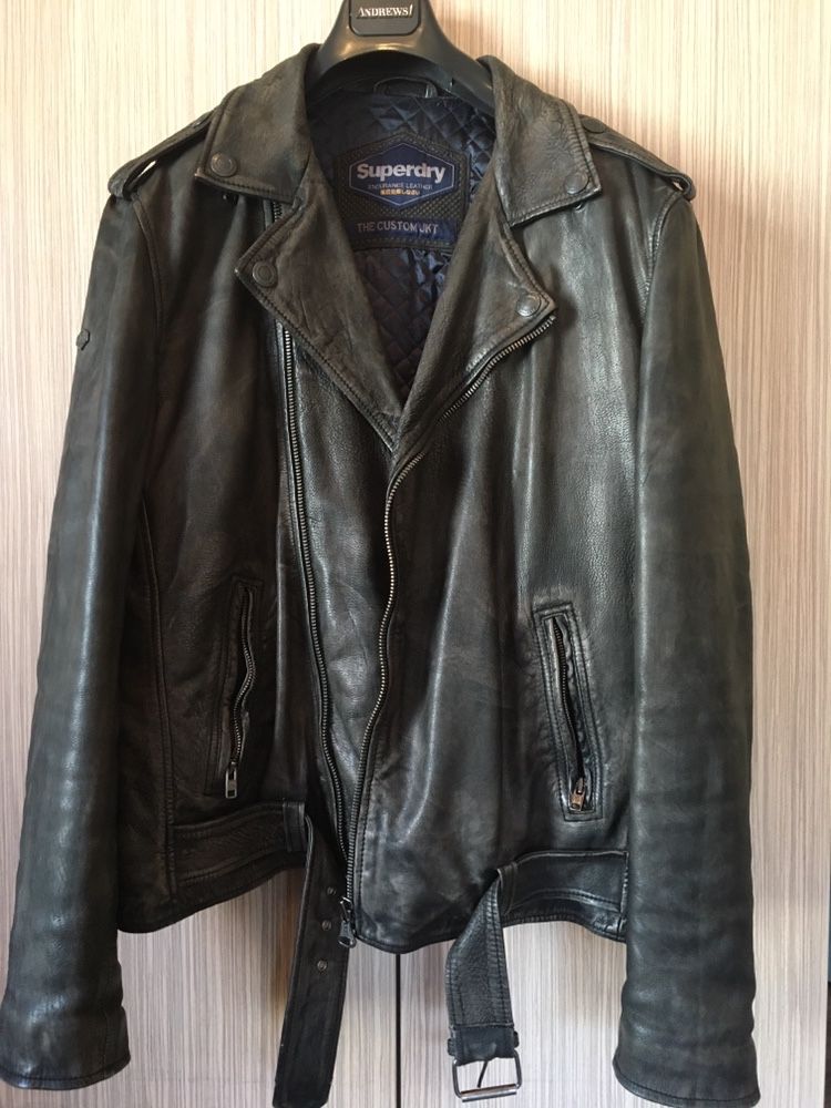 SUPERDRY biker jacket, рокерия, кожено яке