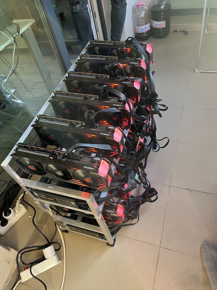Minning rig 2 x 6 amd 6700xt копачка за крипто