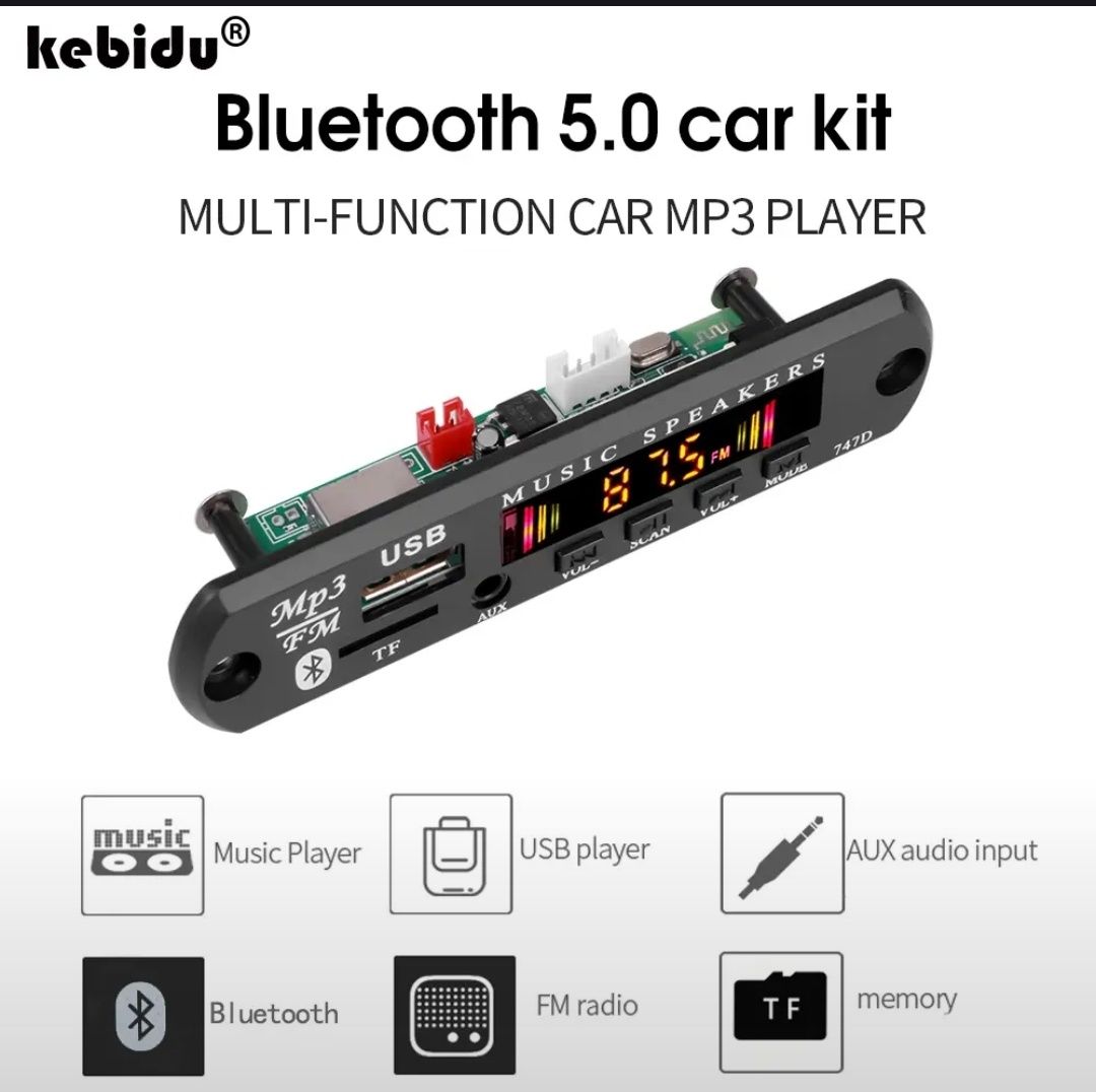 Bluetooth 5.0 , USB , radio TFCard модуль