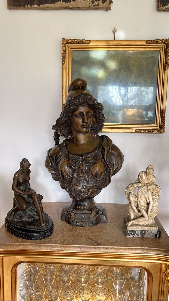 Statuetă Bust din Bronz *** vintage / antic / vechi / retro ***