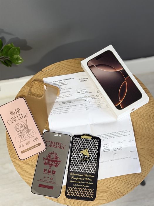 iPhone 16 Pro Max Desert Titanium - ca nou, garanție + accesorii cadou