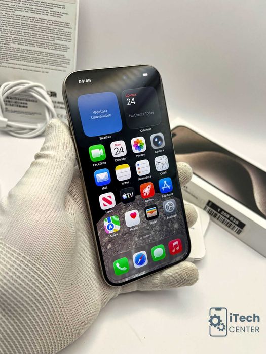 iPhone 15 Pro, 256GB, Natural, 100% батерия, КАТО НОВ, 1г. ГАРАНЦИЯ