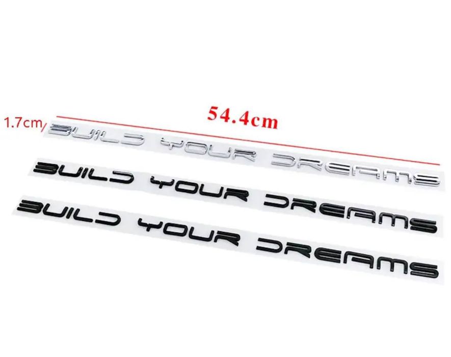 Шильдик “BUILD YOUR DREAMS” для BYD в черном глянце
