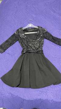 Rochie neagra cu argintiu