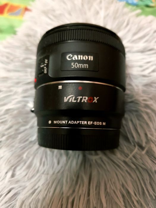Obiectiv 50mm f1.8 stm + adaptor ef eos m