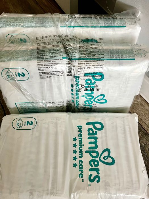Pampers premium care 2. 3 пакета 56бр.