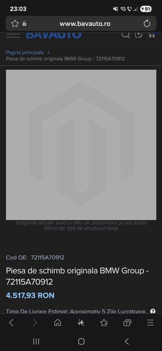 Centura X5 X6 X7 dreapta fata pasager M Originala BMW 72115A70912