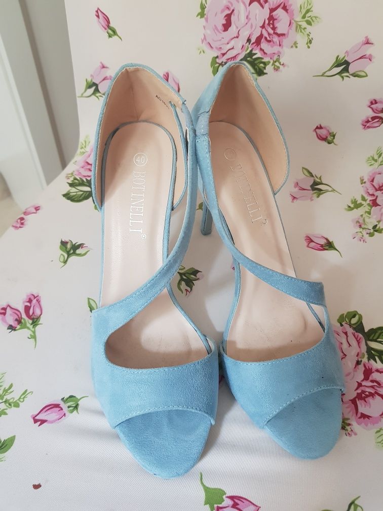 Pantofi eleganti / sandale de dama, bleu, marime 40, - NOI