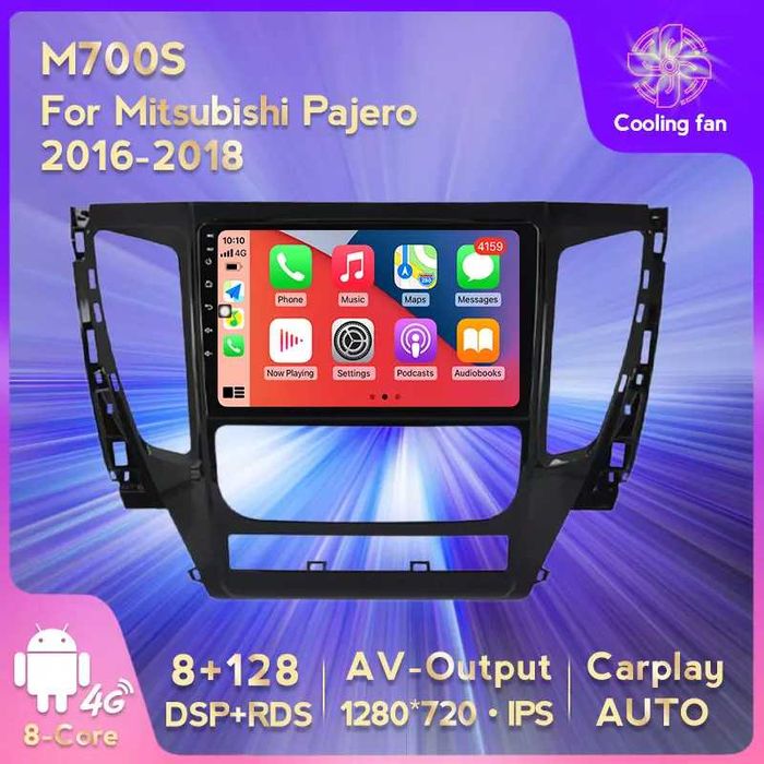 Navigatie Android 14 Mitsubishi Pajero 2016 1/8 Gb Waze CarPlay CAMERA