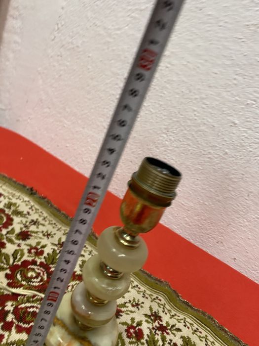 Настолна лампа месинг и оникс Италия 1960те години