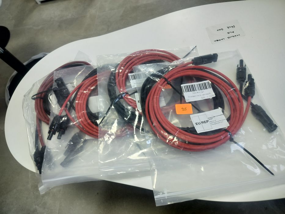 Cablu solar 5m, MC4 la MC4 6mm² roșu/negru