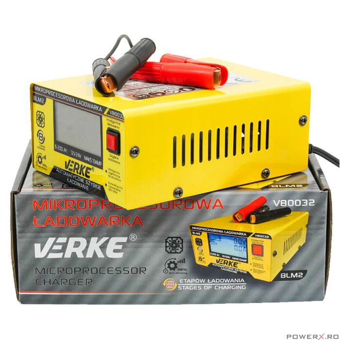 Redresor auto cu microprocesor, baterie 12/24 V, 6 - 200Ah, Verke