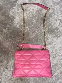 Розова чанта с регулируема дръжка