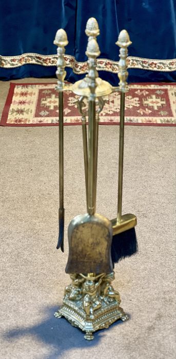 Set ustensile pentru șemineu din Bronz in stil Baroc