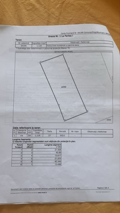 Gradina cu vie 11190mp, Belcesti - Satu nou, jud.Iasi