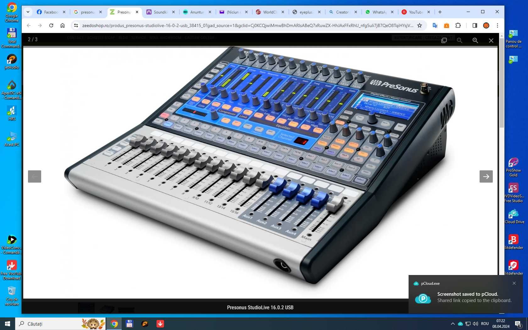 mixer digital presonus 10.0.2 usb - studio live