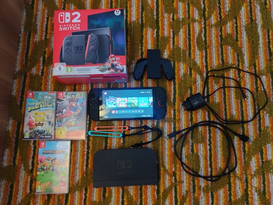 Nintendo Switch 2 – ca nou, 3 jocuri + accesorii – doar 2300 lei