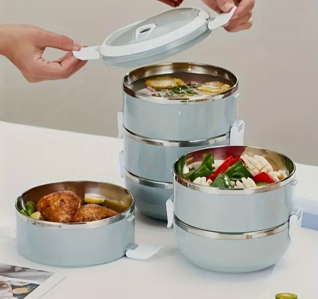 Ланч-бокс 4 предмета (3 уровня + крышка).