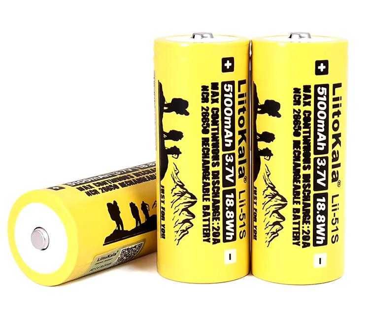 Наргиле Батерия Фенер Liitokala LII51S NCR26650 50A 5100mAh 3.7V 18.8W