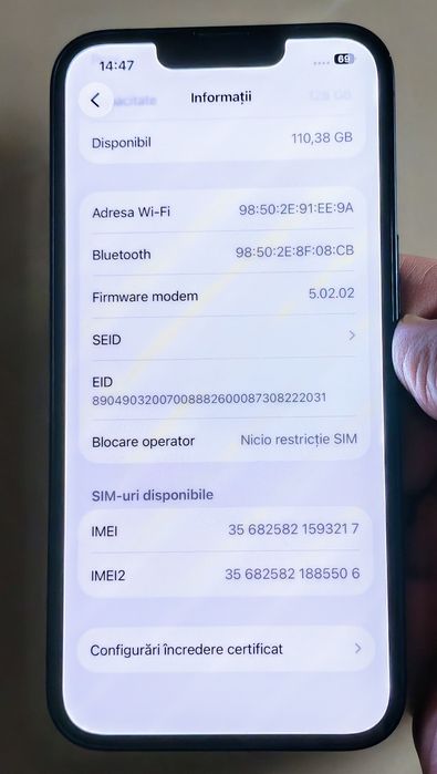 IPhone 13 5G Midnight 128 GB impecabil, baterie 100 % + cadou !