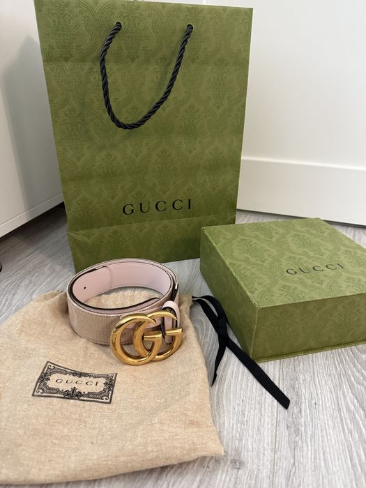 Curea lata Gucci , roz prafuit-bej
