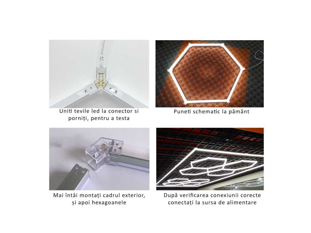 Iluminare LED pentru tavan și garaj cu elemente Honeycomb