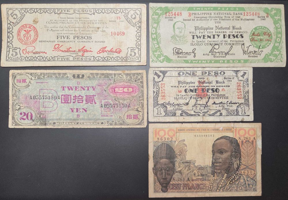 Vând un set de 24 bancnote pentru un colecționar începător.