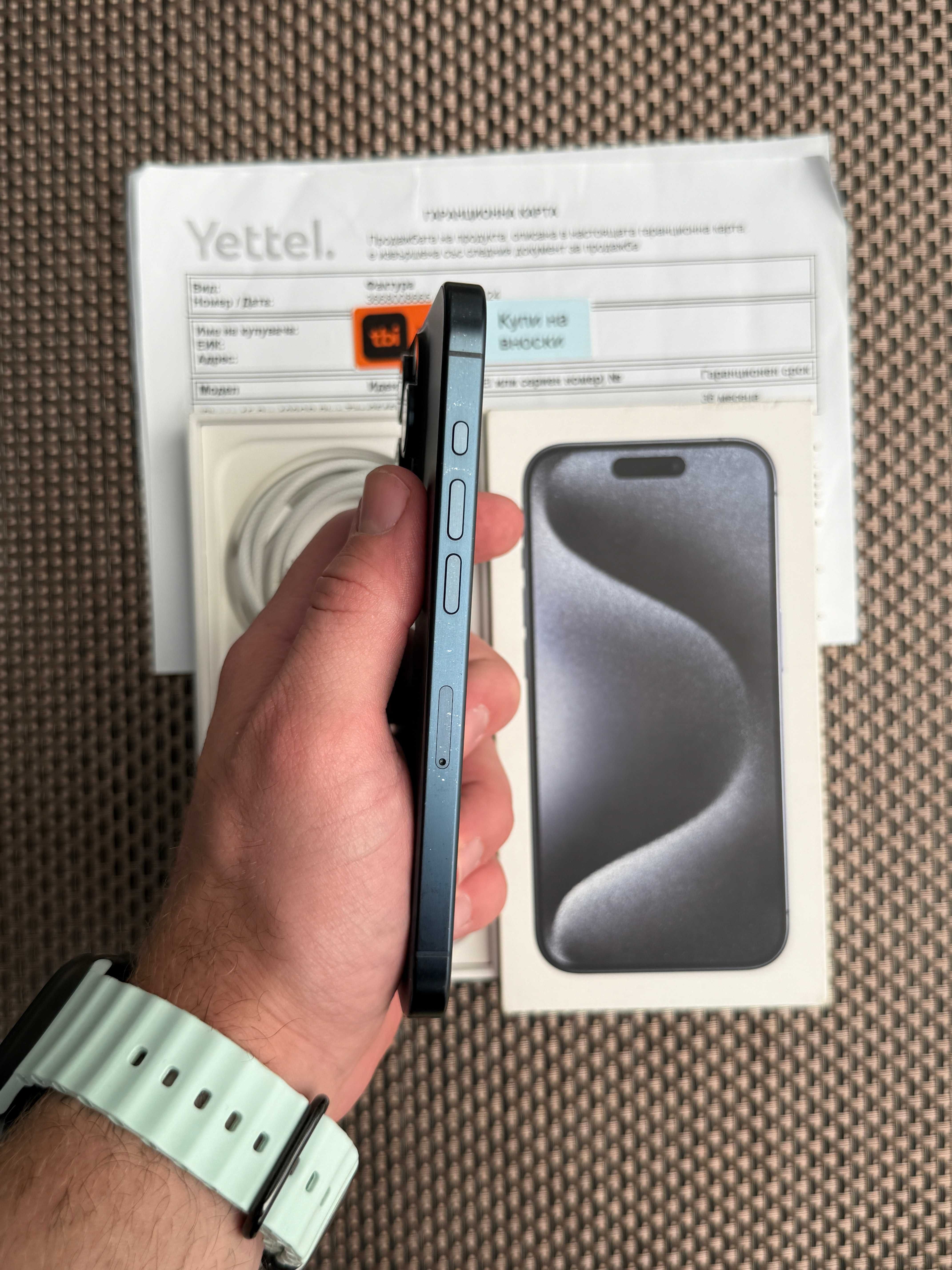 36м ГАР. 94% Батерия! iPhone 15 Pro Лизинг от 54лв/м blue Titanium 128