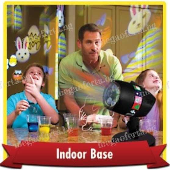 Детски Коледен Проектор Лазер 48 Сменяеми Картинки Коледа Рожден Ден