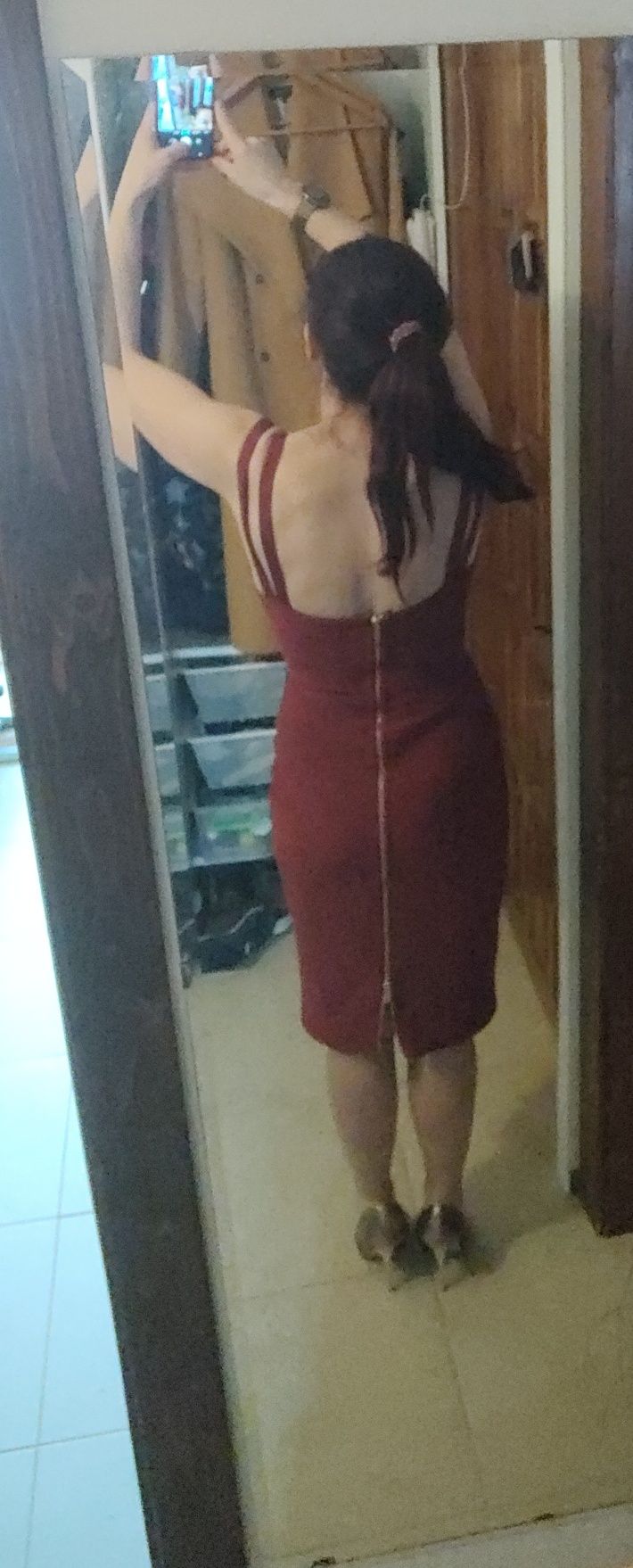 Rochie roșu burgundy S