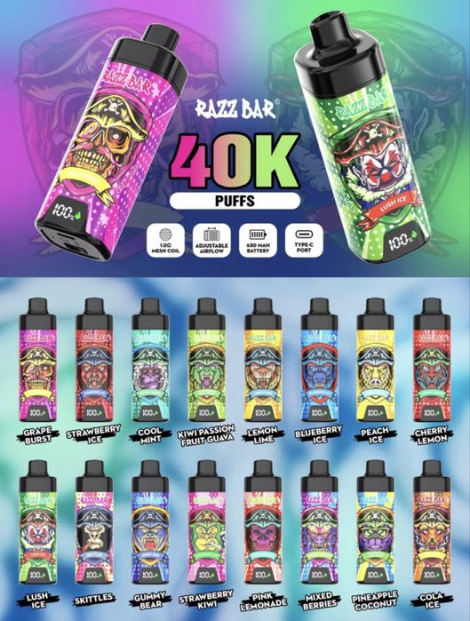 Vape razzbar 40k puffs model nou