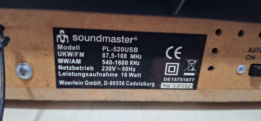 Vand Pick-up soundmaster PL-520USB