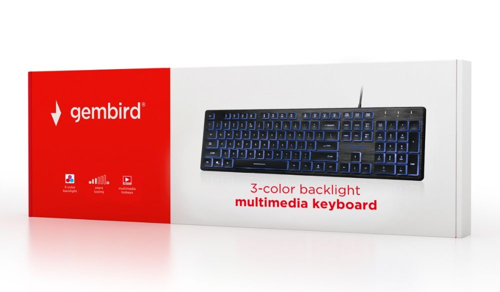 Продам новый клавиатура Gembird KB-UML3-01/3х-цветная подсветка