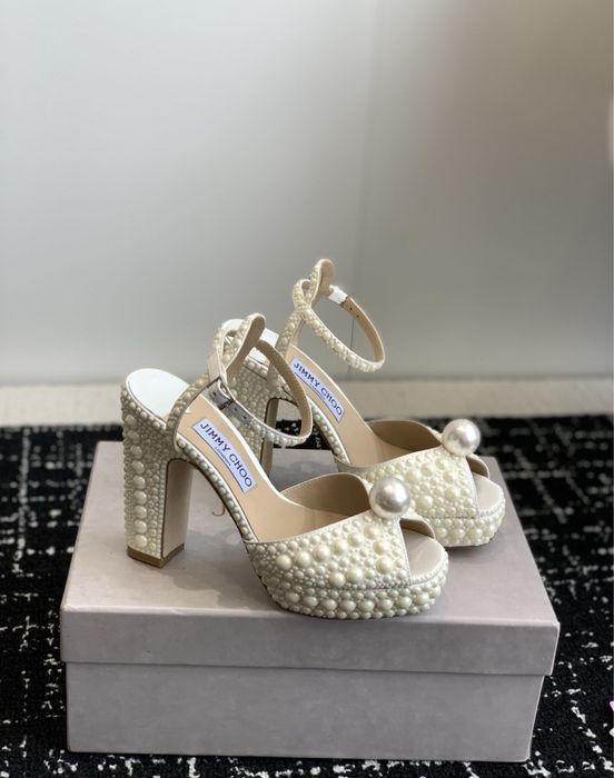 Pantofi jimmy Choo perle piele naturala pe comanda
