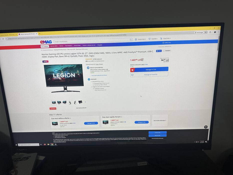 Monitor Gaming Led IPS Lenovo Legion Y27h-30 27 inch