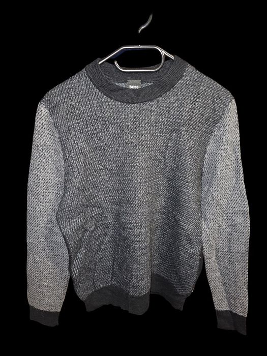 Hugo Boss Pulover — Gri, 100% Lână Virgină, Stare Excelentă