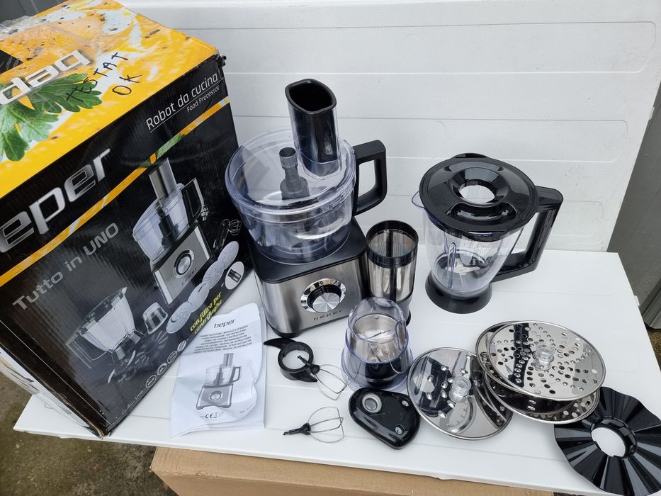 Robot de bucatarie Beper BP.500 ALL IN ONE, 600W, 1,2L, Corp din otel,