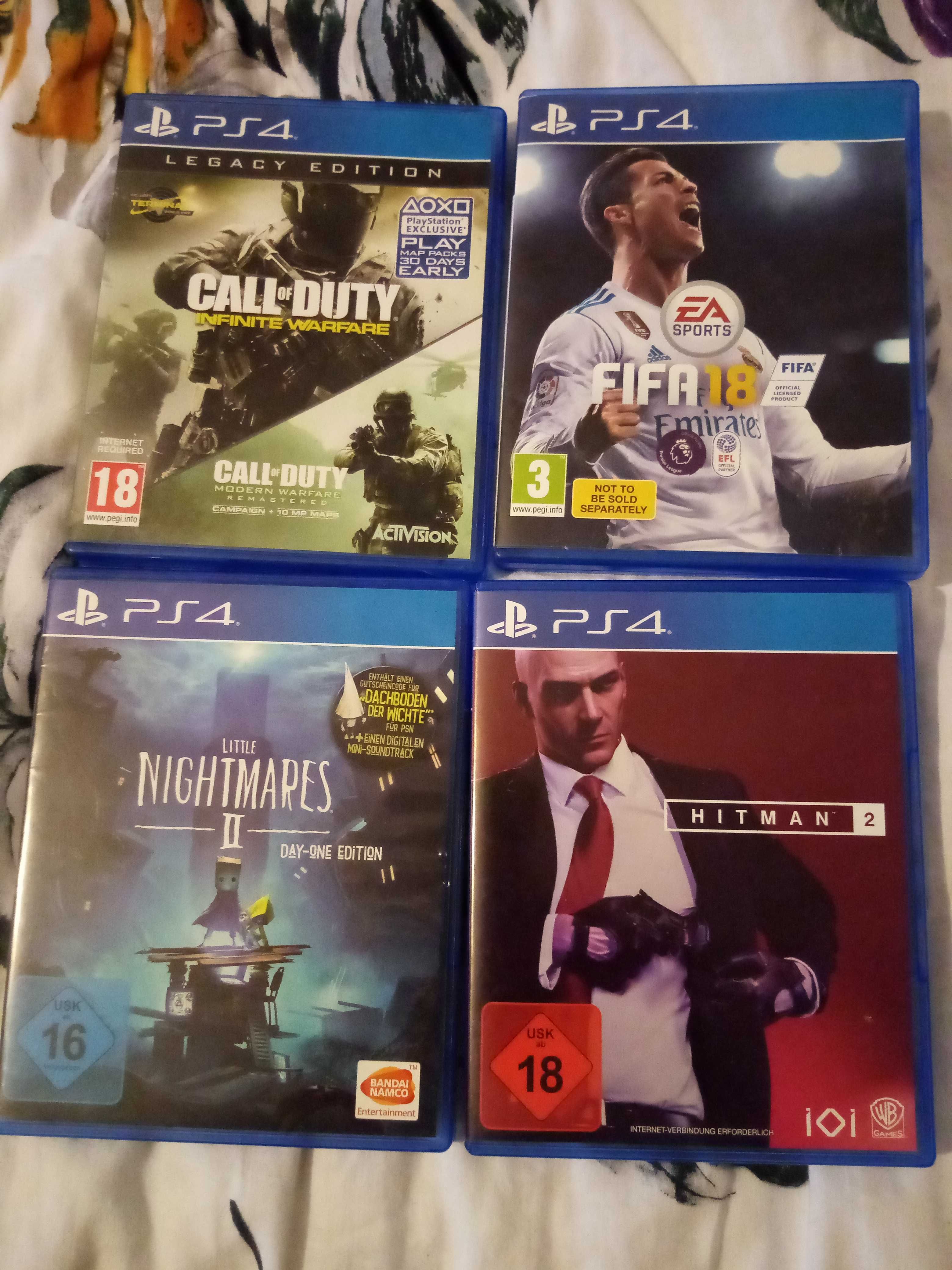 Vând jocuri Ps4 Call of Duty, Fifa 18,Hitman 2,Little Nightmares 2