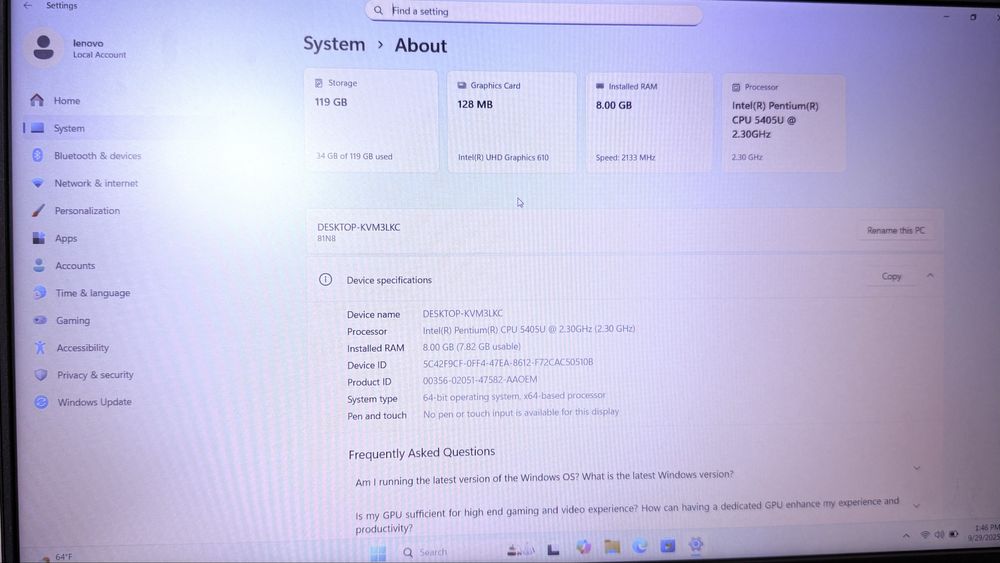 laptop lenovo s340