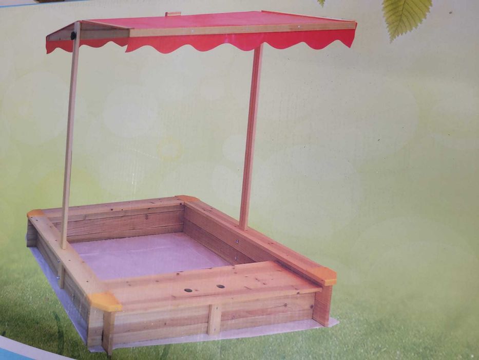 Spatiu Cutie Lada de Nisip cu Acoperis 118x118x118 cm, NOUA 599 Lei