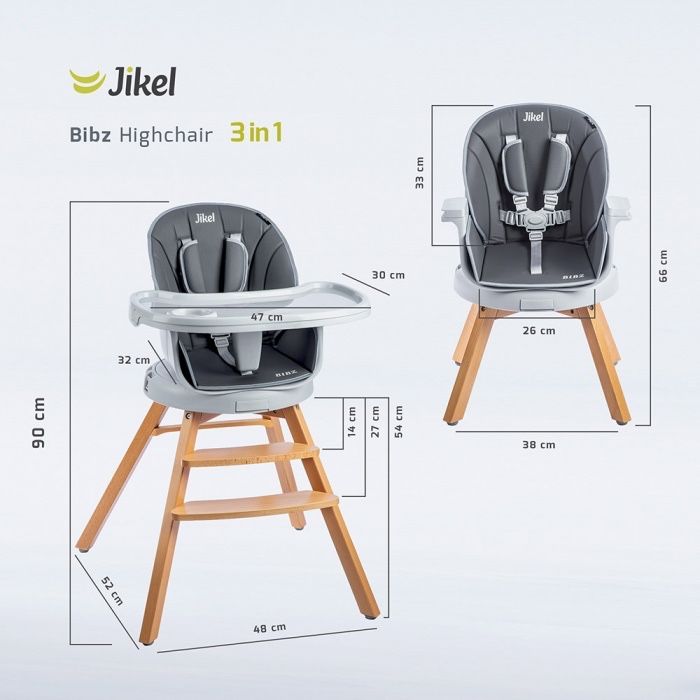 Стульчик для кормления Bibz от JIKEL (Франция) 360° трансформер 3 в 1