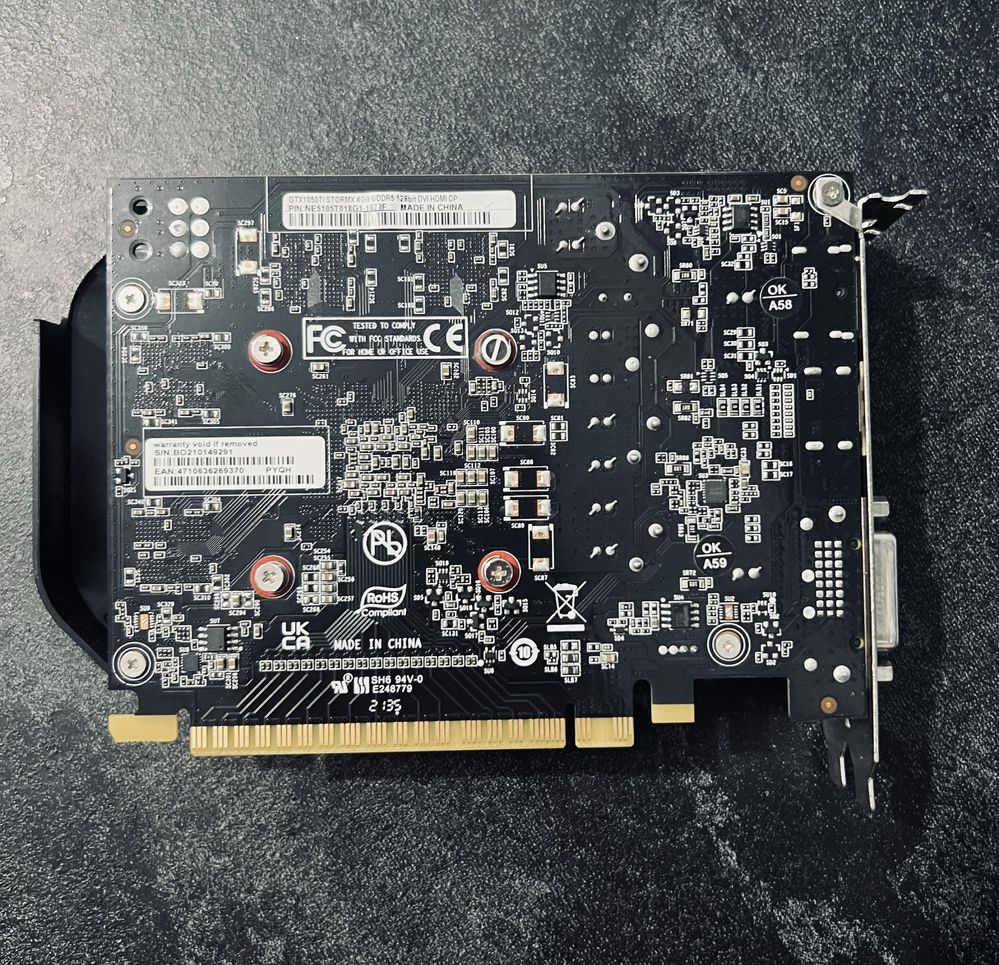 Видеокарта PALIT GTX 1050Ti 4Gb идеал на пломбе!