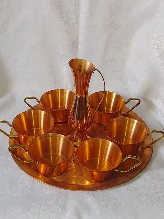 Стар Меден Сервиз за - Кафе , Вино, Ракия - 8 части1