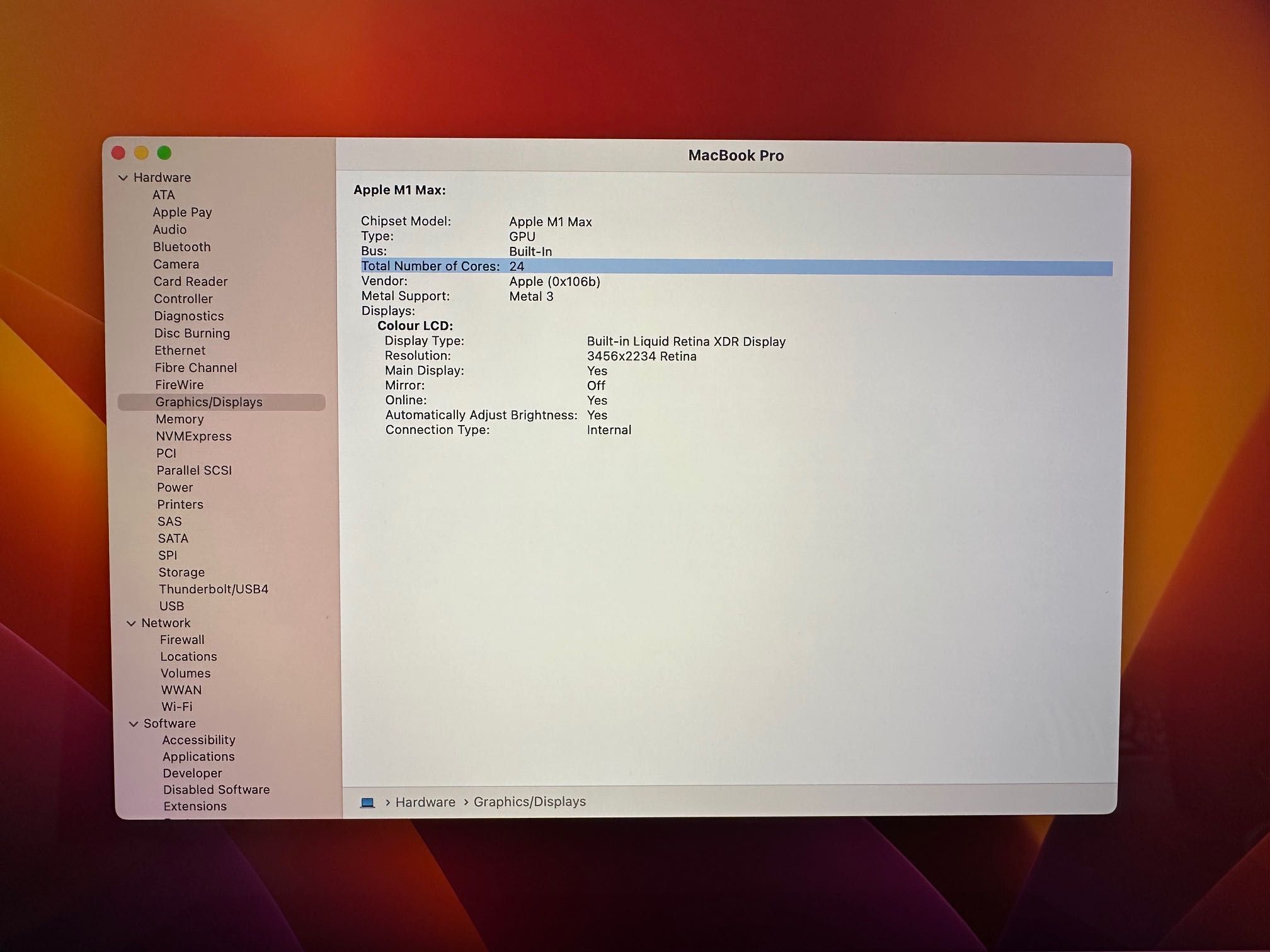 MacBook Pro 16" M1 MAX 10-Core CPU, 24-Core GPU, 32GB RAM, 1TB SSD