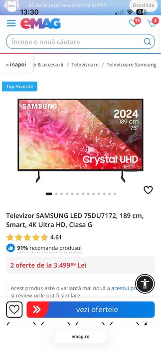 TV Samsung Smart 75 du 7172